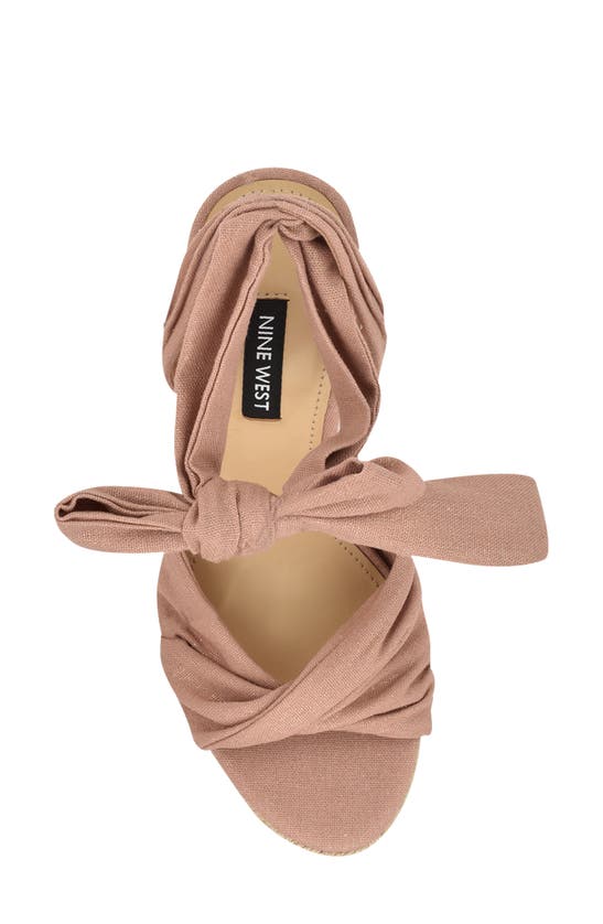 Shop Nine West Gertha Ankle Wrap Espadrille Platform Sandal In Light Pink