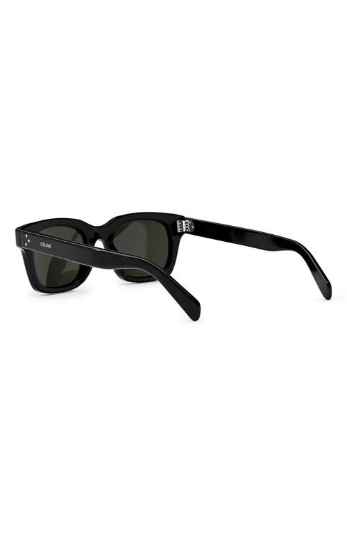 Shop Celine Bold 3 Dots 50mm Square Sunglasses In Shiny Black/smoke