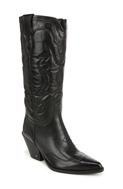 Shop Sam Edelman James Pointed Toe Western Boot In Black