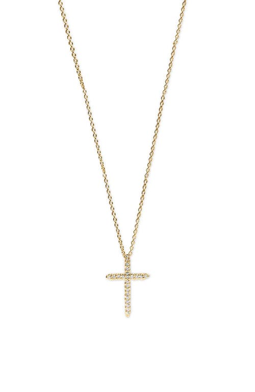 Roberto Coin Diamond Cross Pendant Necklace in Yellow Gold at Nordstrom