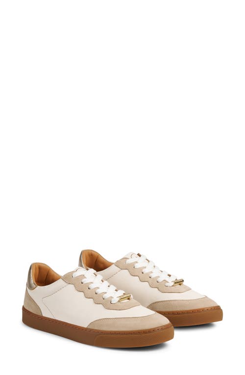 Lk Bennett Low Top Trainer In White/natural