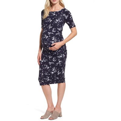 Isabella Oliver Paloma Floral Maternity Body-Con Dress, White