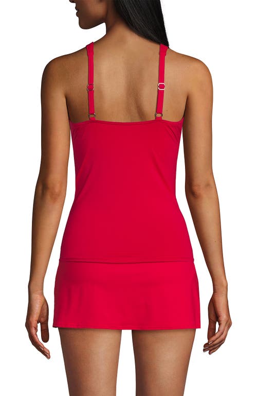 Shop Lands' End Wrap Underwire Tankini Top Swimsuit In Strawberry