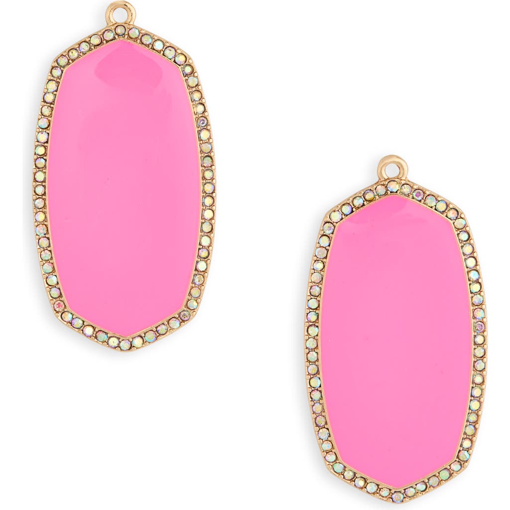 Cara Crystal Drop Earrings In Pink