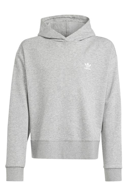 adidas Kids' Lifestyle Trefoil Logo Embroidered Hoodie Medium Grey Heather at