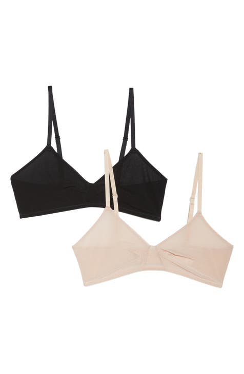Felina Seamless WireFree Bra Bralette with Removable Pads, 2 Pack