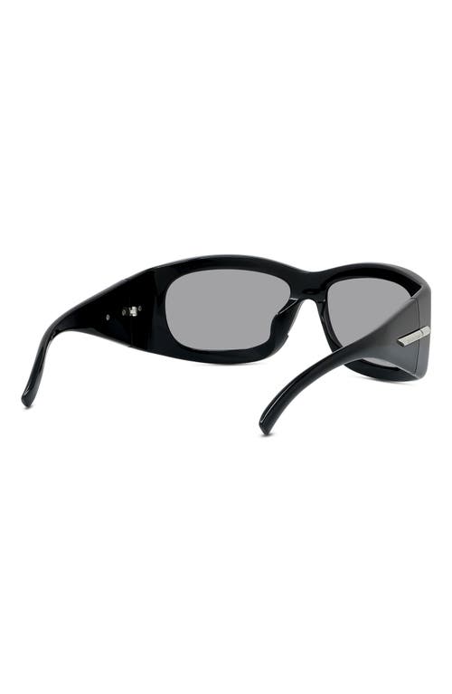 Shop Givenchy Oval Sunglasses In Shiny Black/smoke