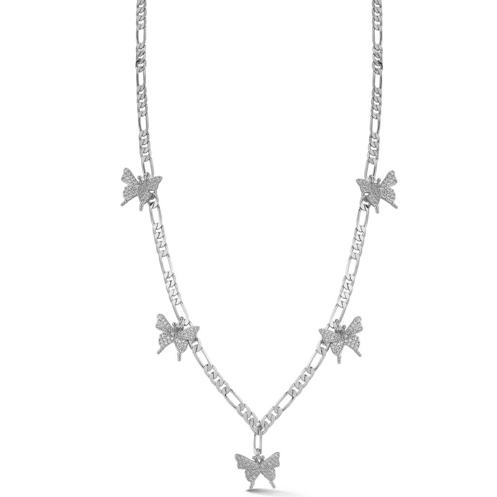 Sphera Milano Cubic Zirconia Butterfly Necklace In Silver