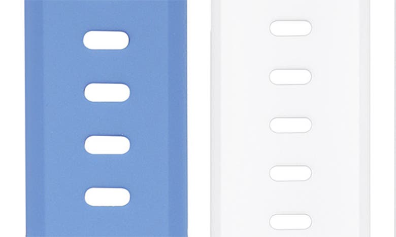 Shop The Posh Tech Assorted 2-pack Silicone Apple Watch® Watchbands In White/navy Blue