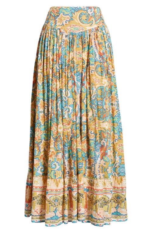 Shop Cleobella Raelynn Print Organic Cotton Maxi Skirt In Las Palmas Print