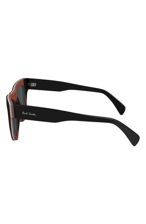 Shop Paul Smith Kramer 51mm Rectangular Sunglasses In Black Multi-stripe