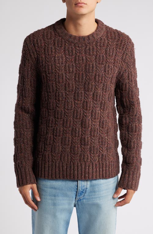 Wax London Wilde Cable Stitch Wool Blend Sweater in Brown 