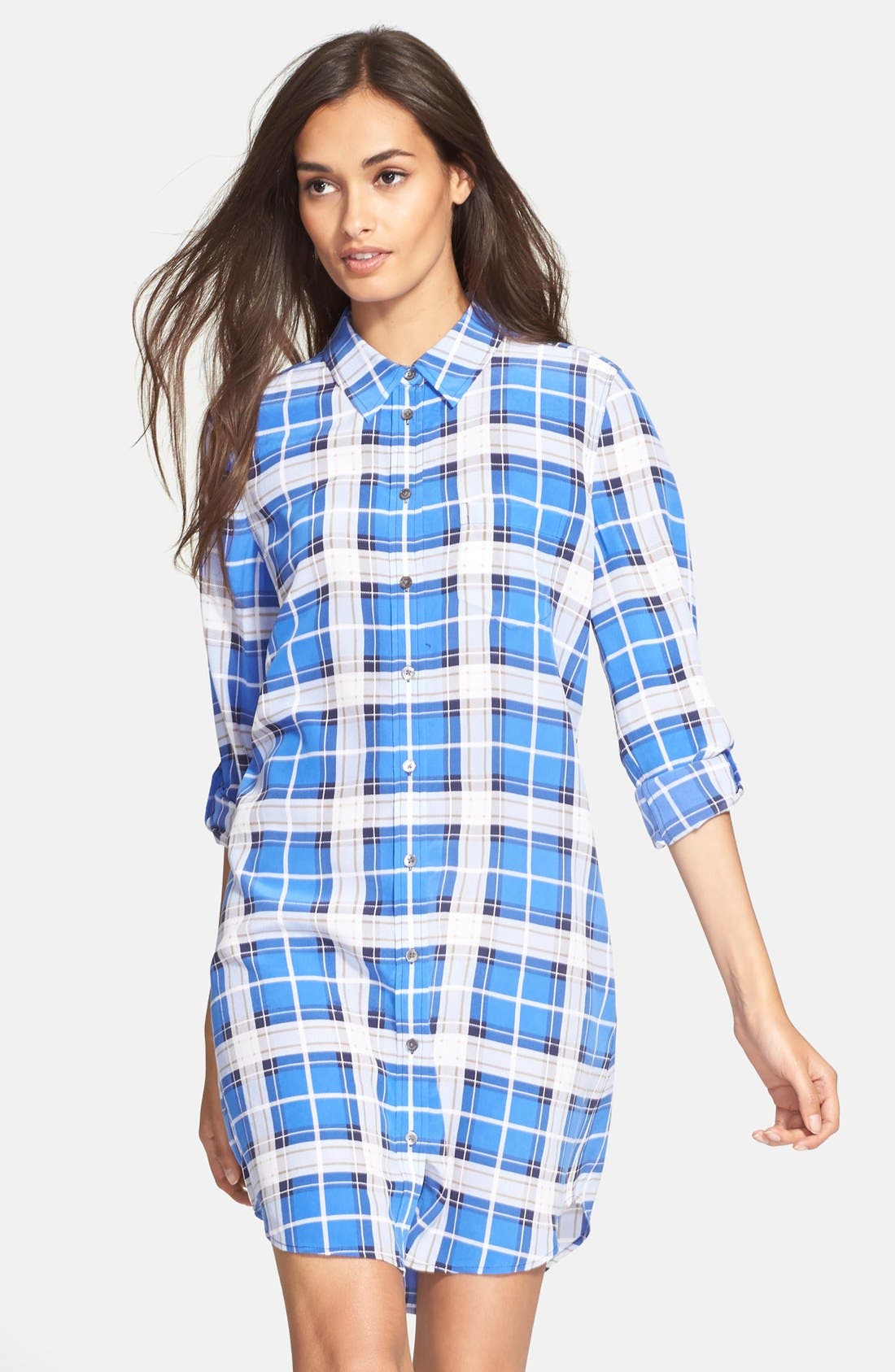 Equipment 'Brett' Plaid Silk Shirtdress Nordstrom