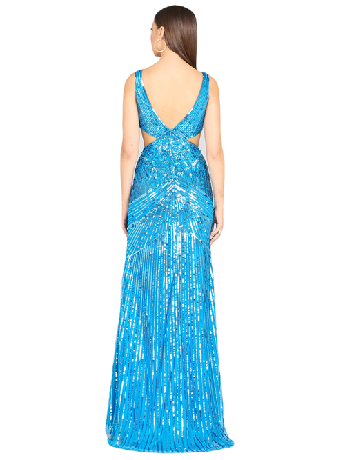 Shop Lara New York Dahlia Sequin Prom Dress In Ocean