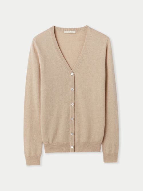 Shop Gobi Cashmere V-neck Cardigan In Beige