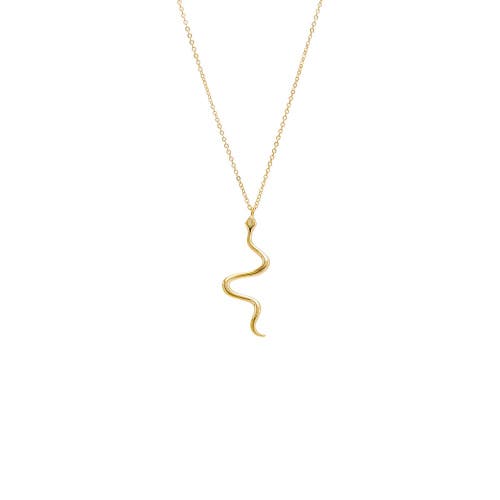 Shop Adina Eden By  Solid Snake Pendant Necklace In Gold