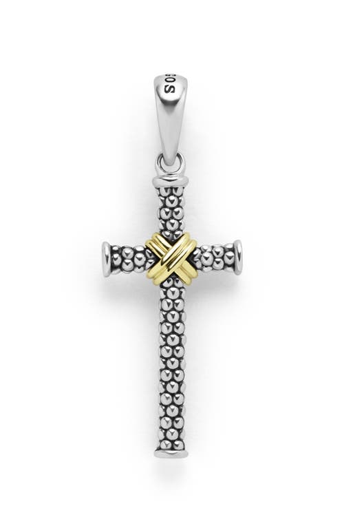 Shop Lagos Anthem Two-tone Caviar Beaded X Cross Amulet