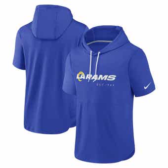 Men's Nike Royal Los Angeles Rams Sideline Pop Performance Pullover Long Sleeve Hoodie T-Shirt