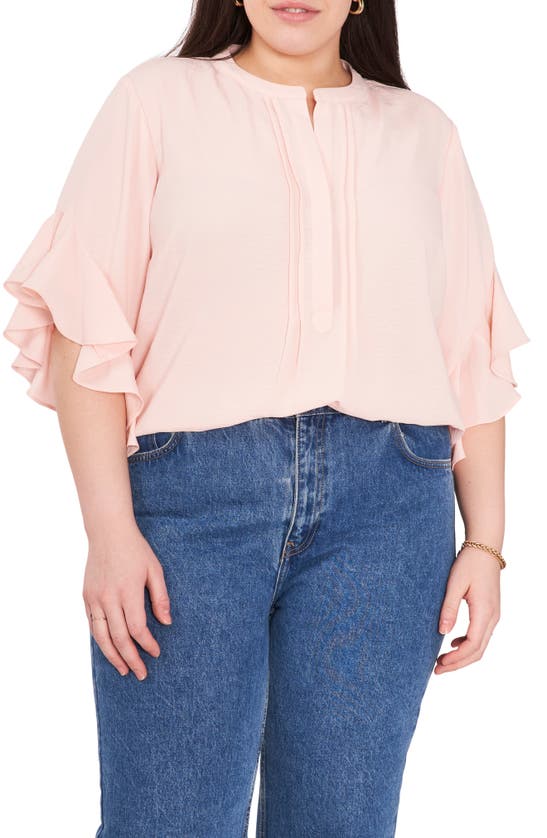 Vince Camuto Ruffle Sleeve Blouse In Summer Rose