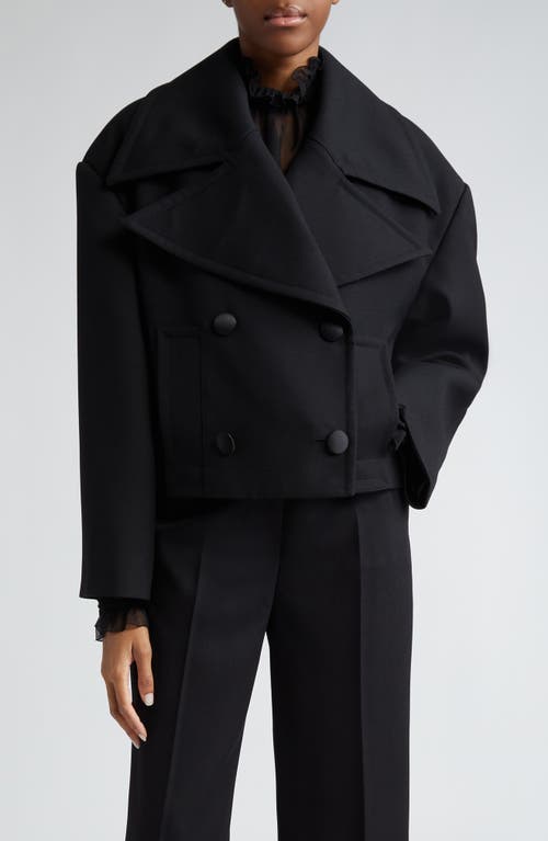 Dolce & Gabbana Double Breasted Virgin Wool Twill Crop Jacket Nero at Nordstrom, Us