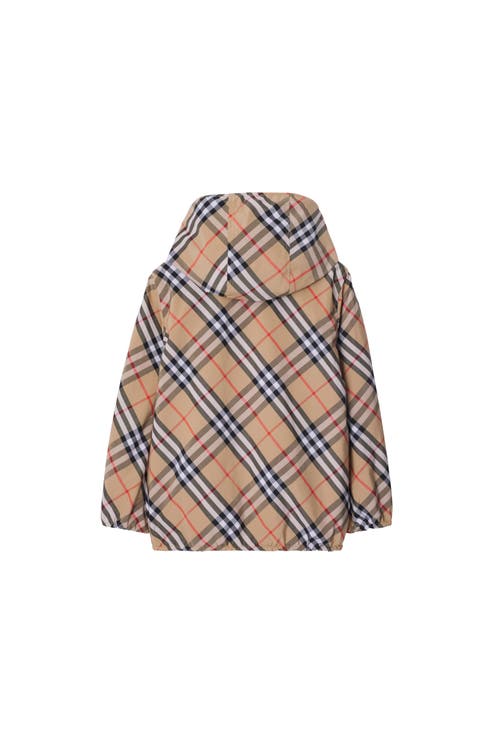 Burberry Reversible Check Cotton Blend Jacket In Sand
