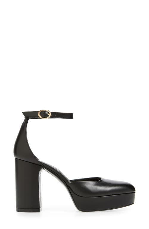 Shop Stuart Weitzman Dayna Platform Pump In Black Leather