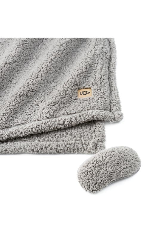 Ugg(r) Original Faux Shearling Throw Blanket & Eye Mask Sleep Set In Seal