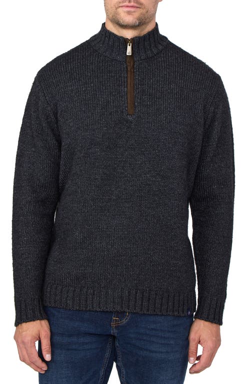 The Mont Tremblant Rib Knit Quarter Zip Sweater in Charcoal