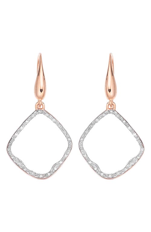 Monica Vinader Riva Diamond Hoop Drop Earrings in Rose Gold at Nordstrom