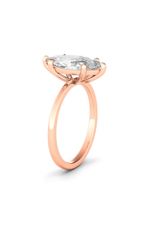 Shop Hautecarat Marquise Cut Lab Created Diamond Ring In 2.00 Ctw 18k Rose Gold