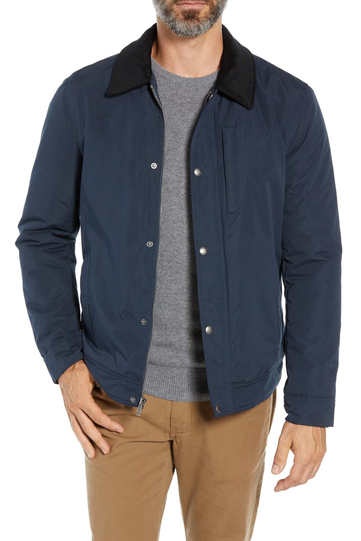Cole Haan Corduroy Collar Zip Barn 