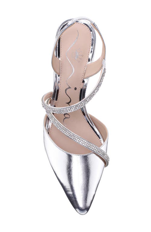 Nina Nela Slingback Pointed Toe Pump In Silver