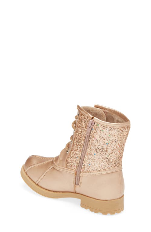 Shop Dream Pairs Glitter Duck Boot In Rose/gold