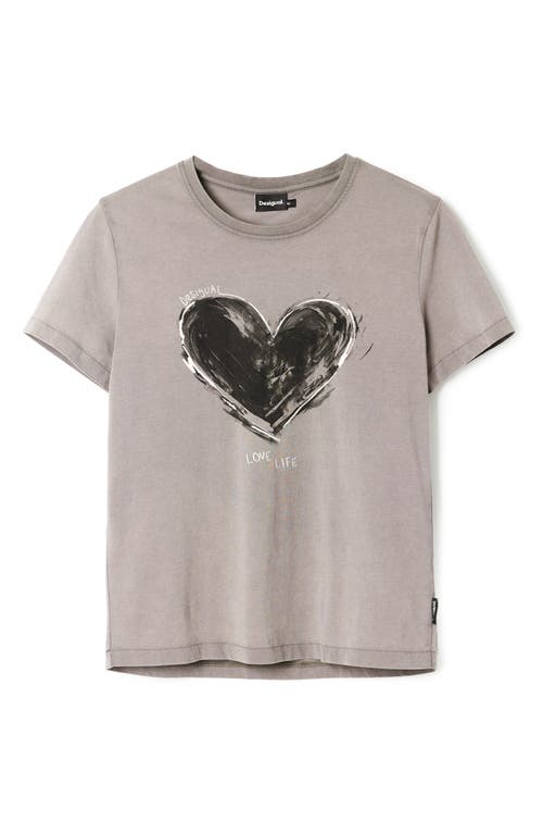Desigual Core Graphic T-shirt In Black/grey
