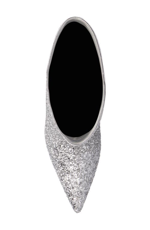 Olivia Miller Mars Knee High Boot In Silver Glitter