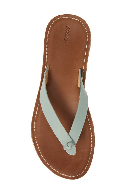 Olukai Nohie Flip Flop In Tide Blue/tan Leather