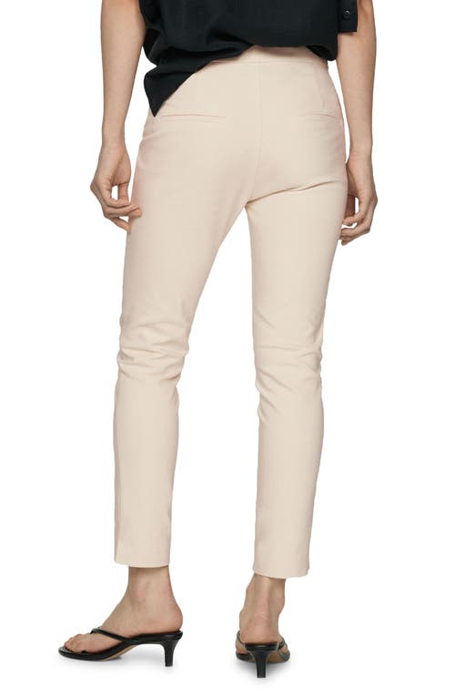Mango Crop Skinny Trousers Ecru In Ecru