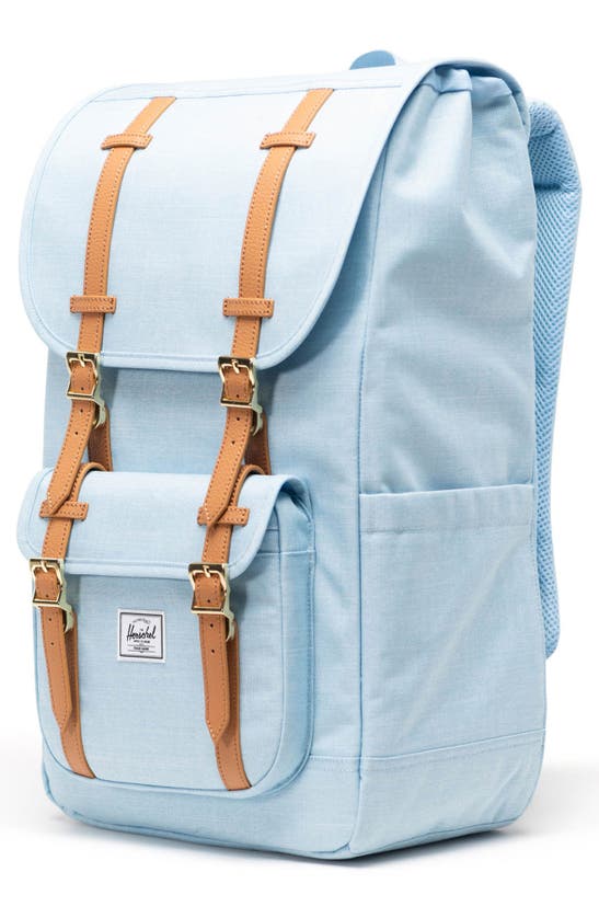 Shop Herschel Supply Co . Little America Backpack In Blue Bell Crosshatch