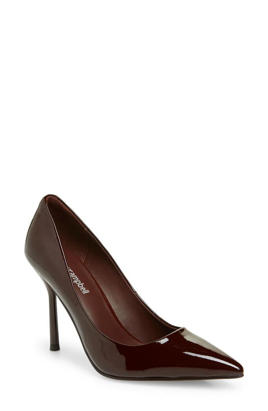 Jeffrey Campbell Trixy Pointed Toe Pump In Dark Brown Patent