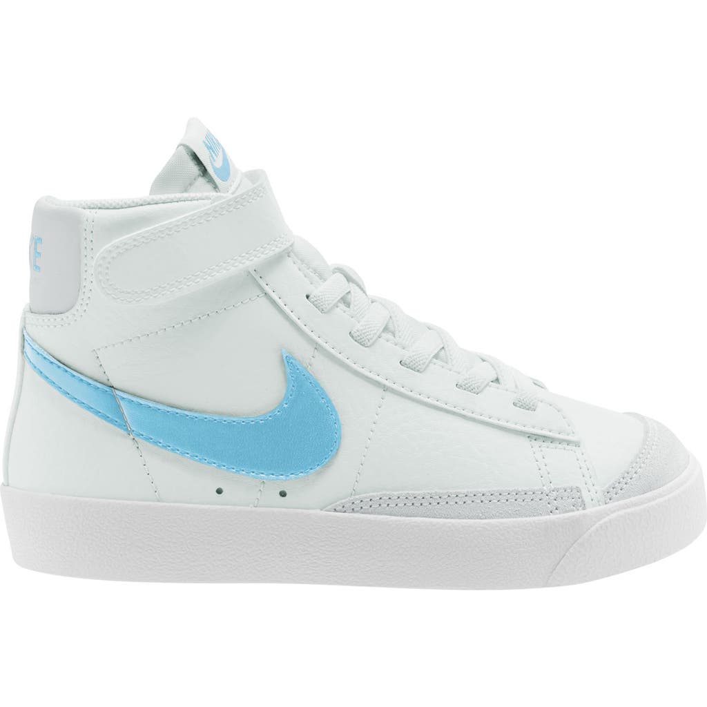 Nike Kids' Blazer Mid '77 High Top Sneaker In White/aquarius Blue/dust