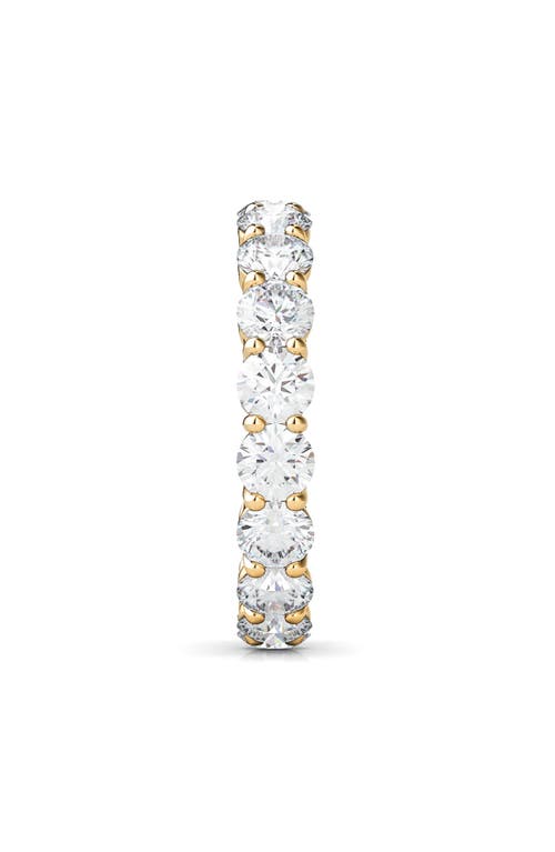 Hautecarat Round Cut Lab Created Diamond 18k Gold Eternity Band Ring In Yellow Gold