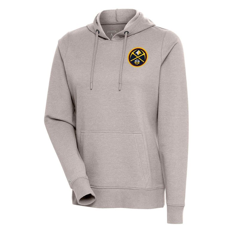 Shop Antigua Oatmeal Denver Nuggets Action Pullover Hoodie