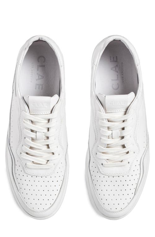 Shop Clae Haywood Leather Sneaker In Triple White Leather