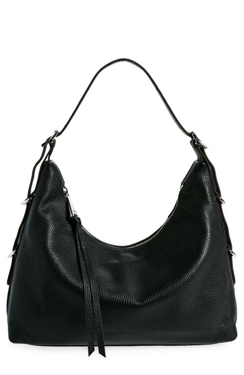 Shop Aimee Kestenberg Carefree Leather Shoulder Bag In Black W/silver