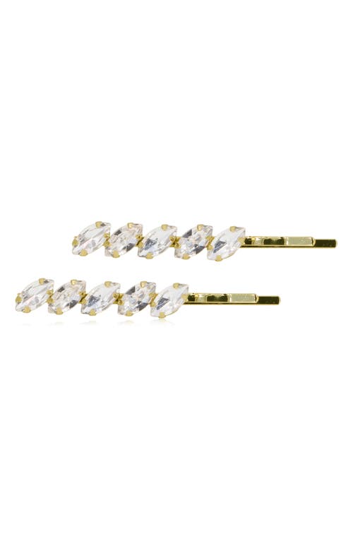 Payton Set of 2 Crystal Hair Clips in Gold