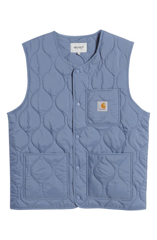 Shop Carhartt Work In Progress Skyton Onion Quilted Snap-up Vest In Bay Blue
