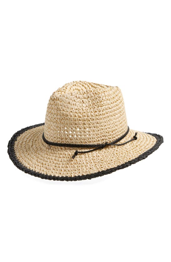 Shop Melrose And Market Packable Two-tone Panama Hat In Natural Combo