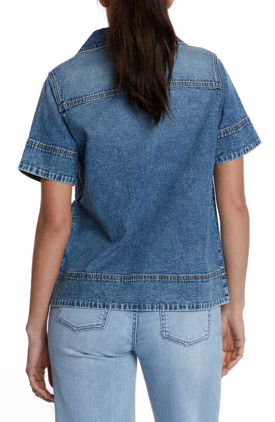 WASH LAB DENIM WASH LAB DENIM DENIM BOWLING SHIRT