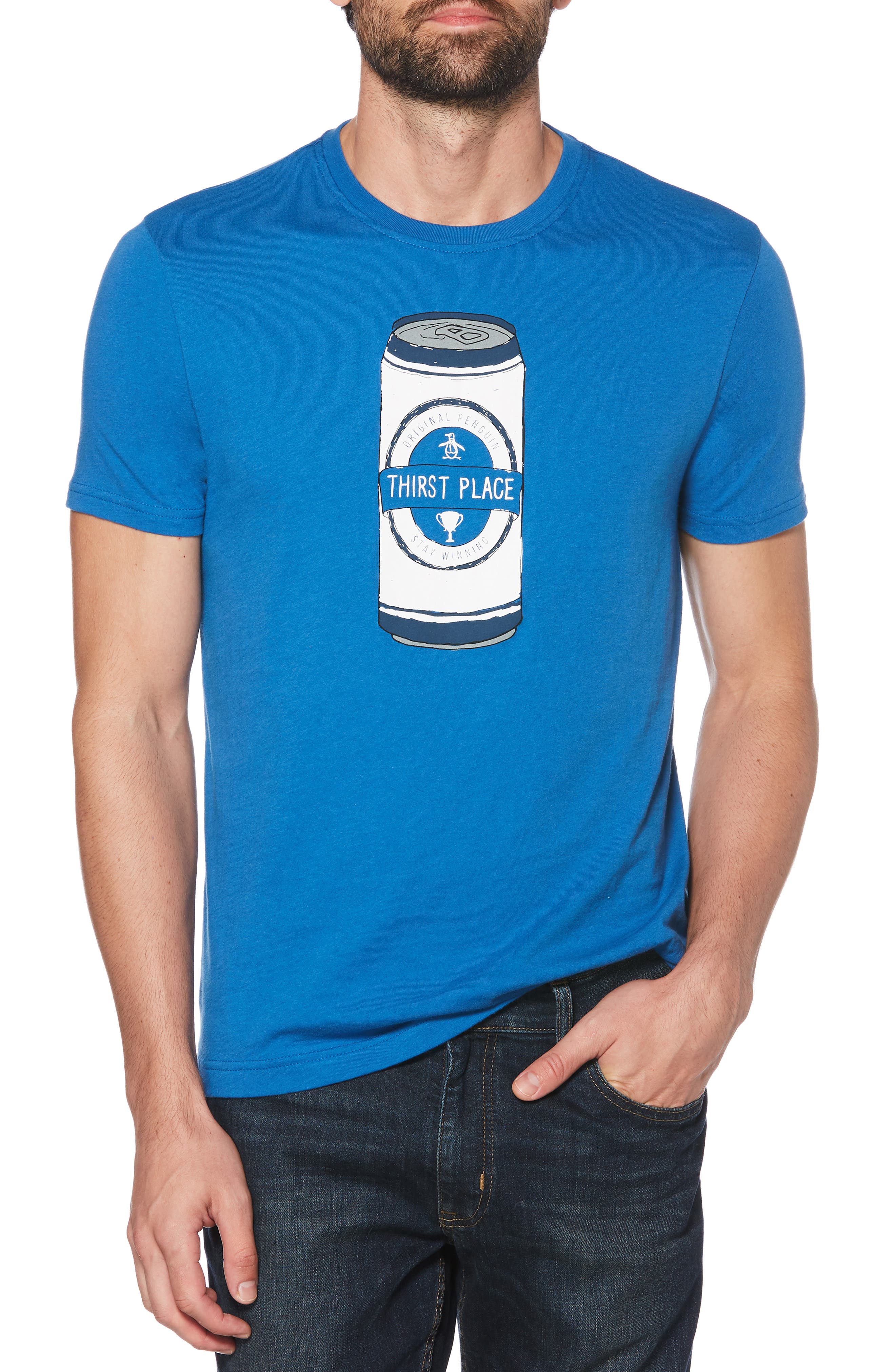 UPC 740670559629 product image for Men's Original Penguin Thirst Place T-Shirt, Size X-Large - Blue | upcitemdb.com