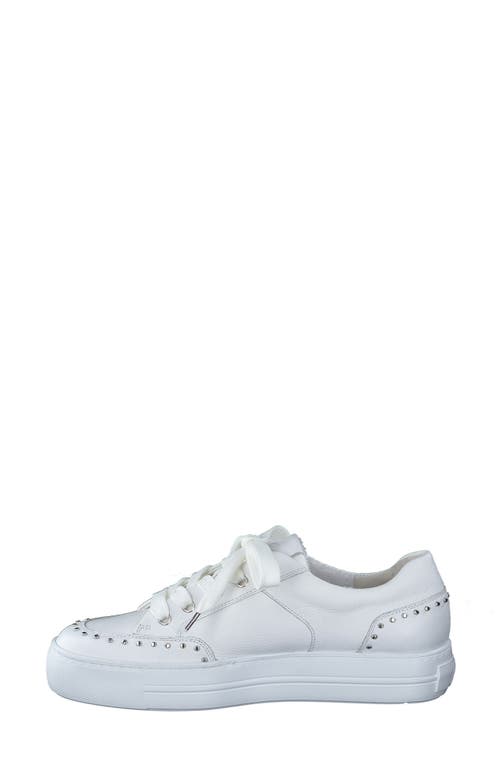 Paul Green Waverly Platform Sneaker In White Leather